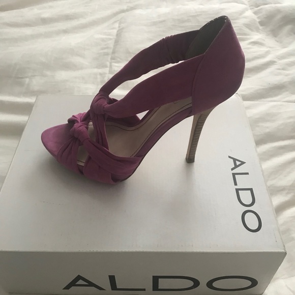 Aldo Pink Suede Heels Size 8 - Picture 6 of 10